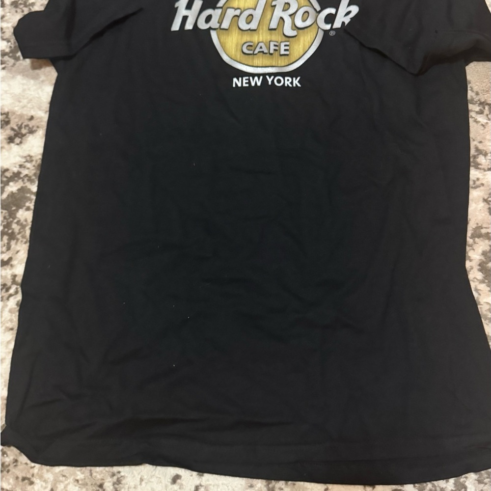 Hard Rock Cafe New York Black and Gold Tee